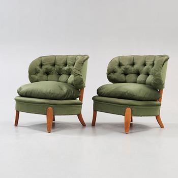 A set of Otto Schulz sofa and a pair of armchairs, model 'Schulz', Jio Möbler, Jönköping, Sweden.