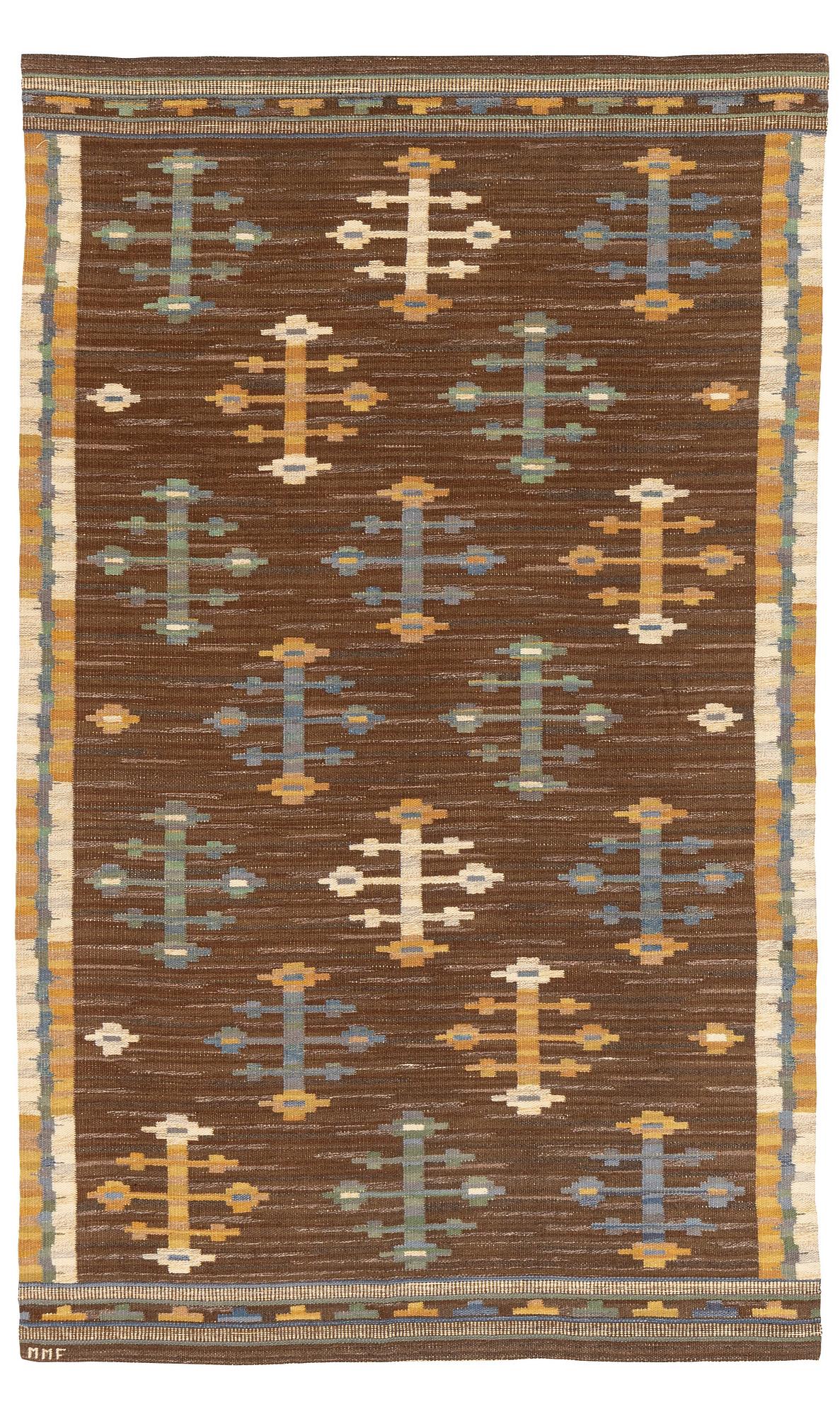 Märta Måås-Fjetterström, draperi, "Lockarp", rölakan, 244,5 x 150 cm, signerad MMF.