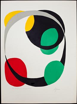 PIERRE OLOFSSON, färgserigrafi, signerad med dedikation.