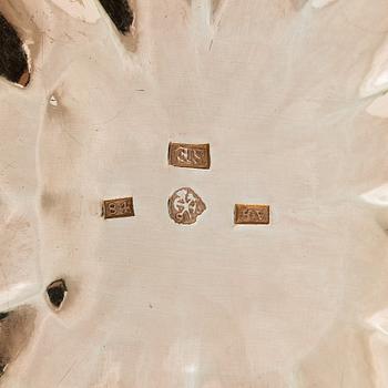 A parcel-gilt silver bonbonniere, maker's mark of Samuel Eberlein, Saint Petersburg, Russia 1825.