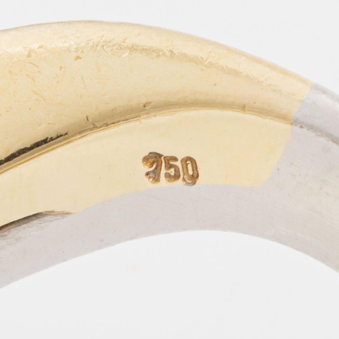 Ring platina och 18K guld med briljantslipad diamant ca 0.75 ct.