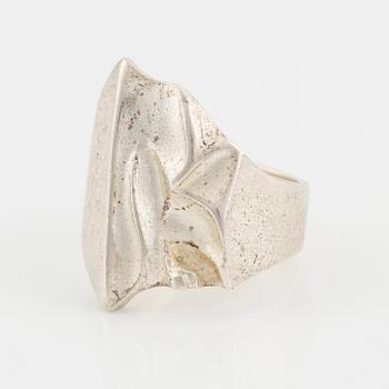 Björn Weckström ring "Kauris" and earrings, sterling silver, Lapponia, Finland.