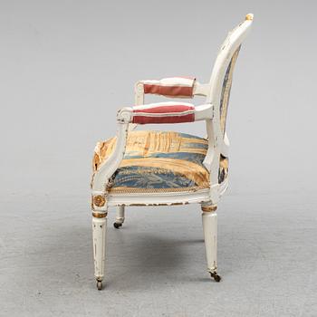 A late 18th century gustavian armchair.