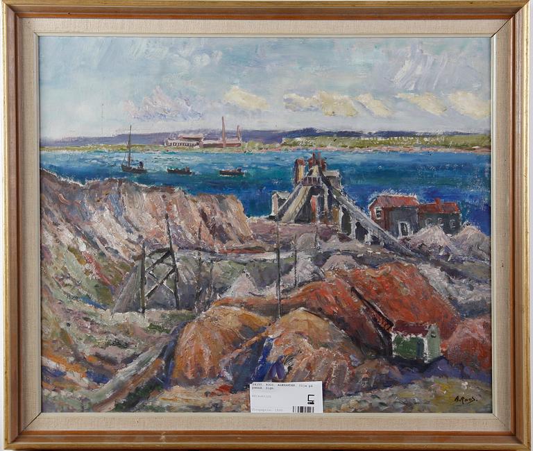 ROOS, ALEXANDER. Olja på pannå. Sign.