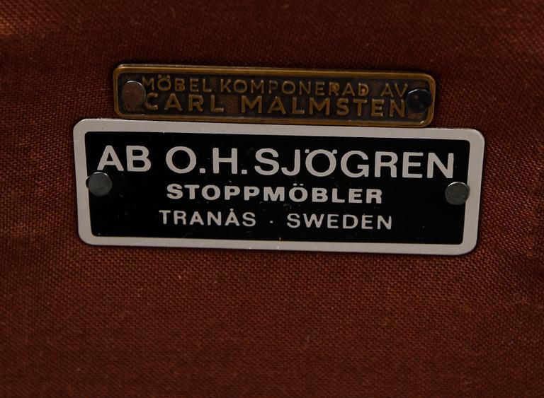 FÅTÖLJER, 1 par, "Hemmakväll", Carl Malmsten, 1900-talets mitt.