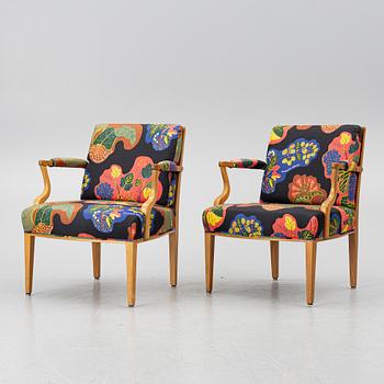 Josef Frank, a pair of model 969 armchairs, Svenskt Tenn, post 1985.