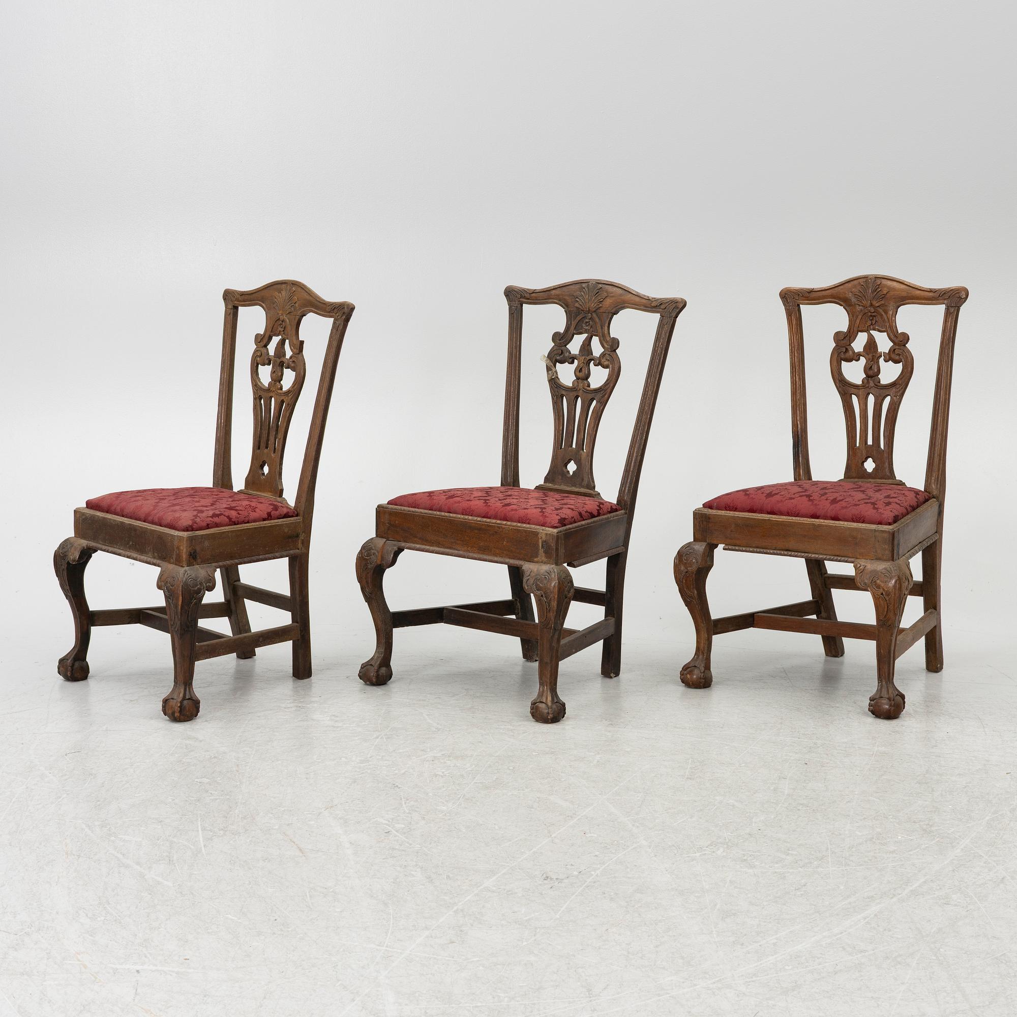 Chairs, 5 pcs, Chippendale, England, circa 1800.