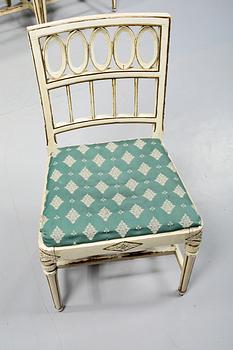 STOLAR, 4 st, s.k "nollstolar", varav en signerad Johannes Nilsson, Lindome, sengustavianska, 1800-talets första hälft.
