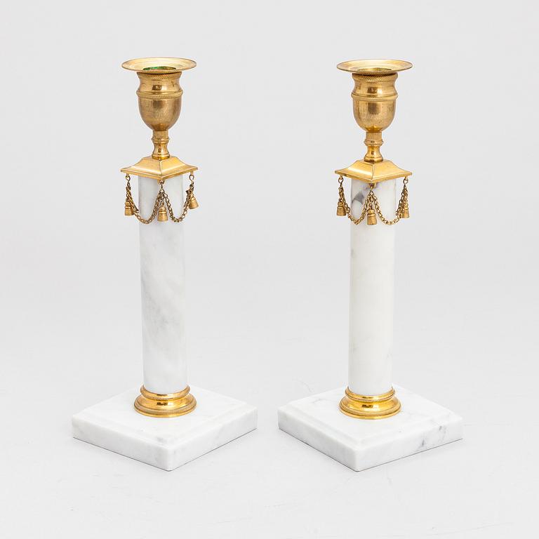 A pair of late 19th-century candlesticks.