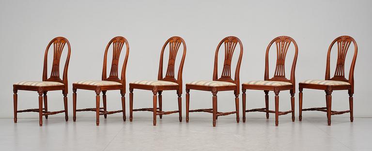 MATSALSGRUPP, 6+1 delar, gustaviansk stil, 1900-talets mitt.