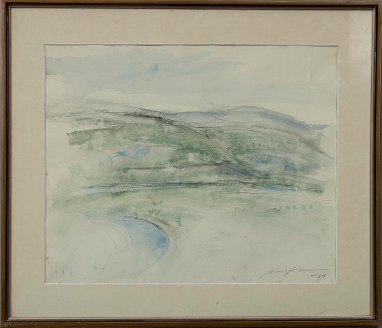 AIMO KANERVA, akvarell, sign. och dat. -64.