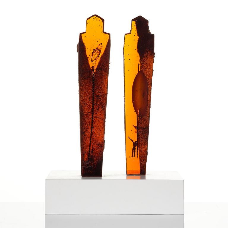 Bertil Vallien, a sand cast glass sculpture, "Escape", Kosta Boda, Sweden.