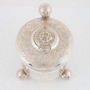 A Swedish silver Baroque style tankard, mark of CG Hallberg, Stockholm 1904.