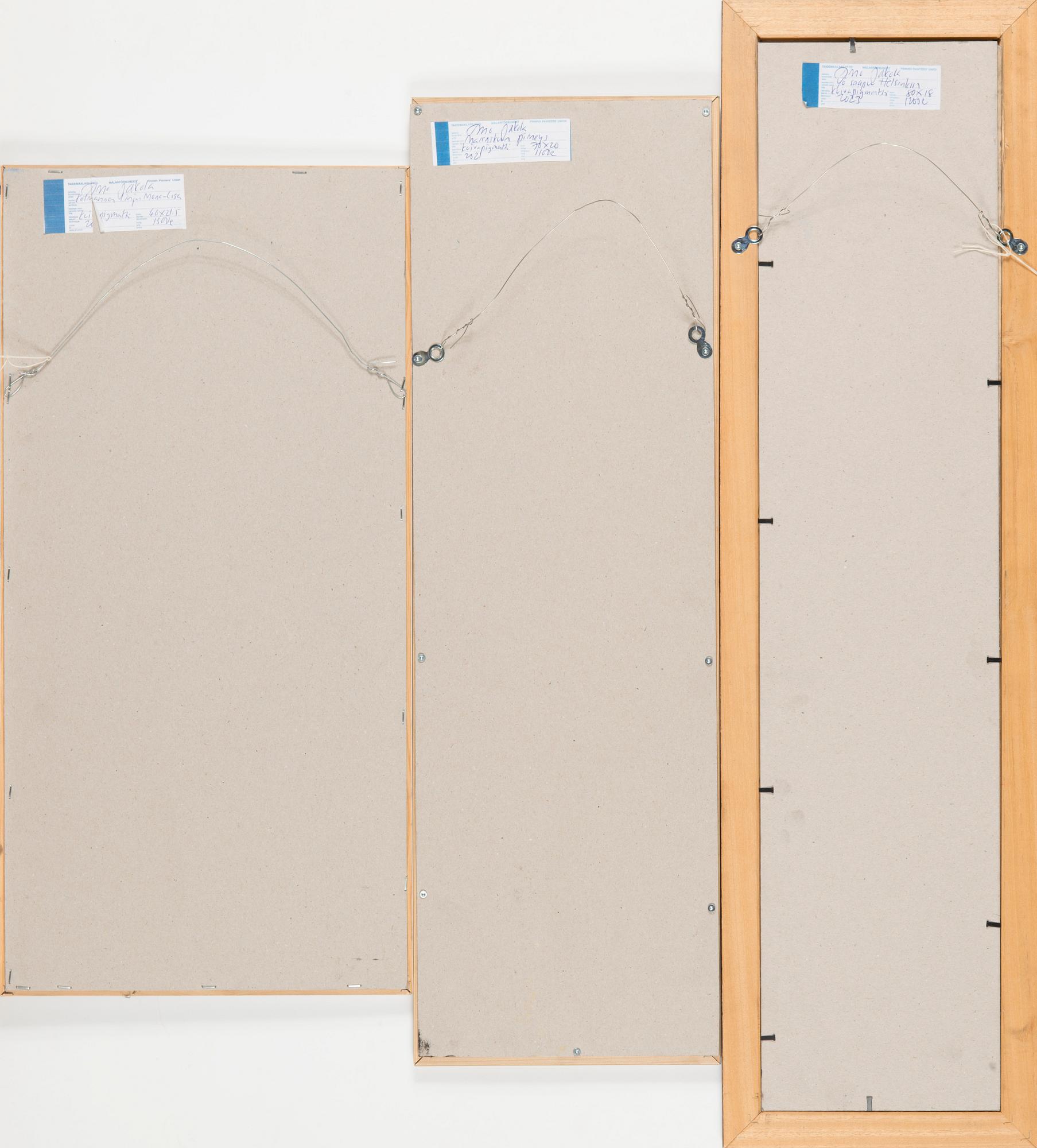 Timo Jakola, pastell, 3 st, signerade och daterade 2021 och 2023.