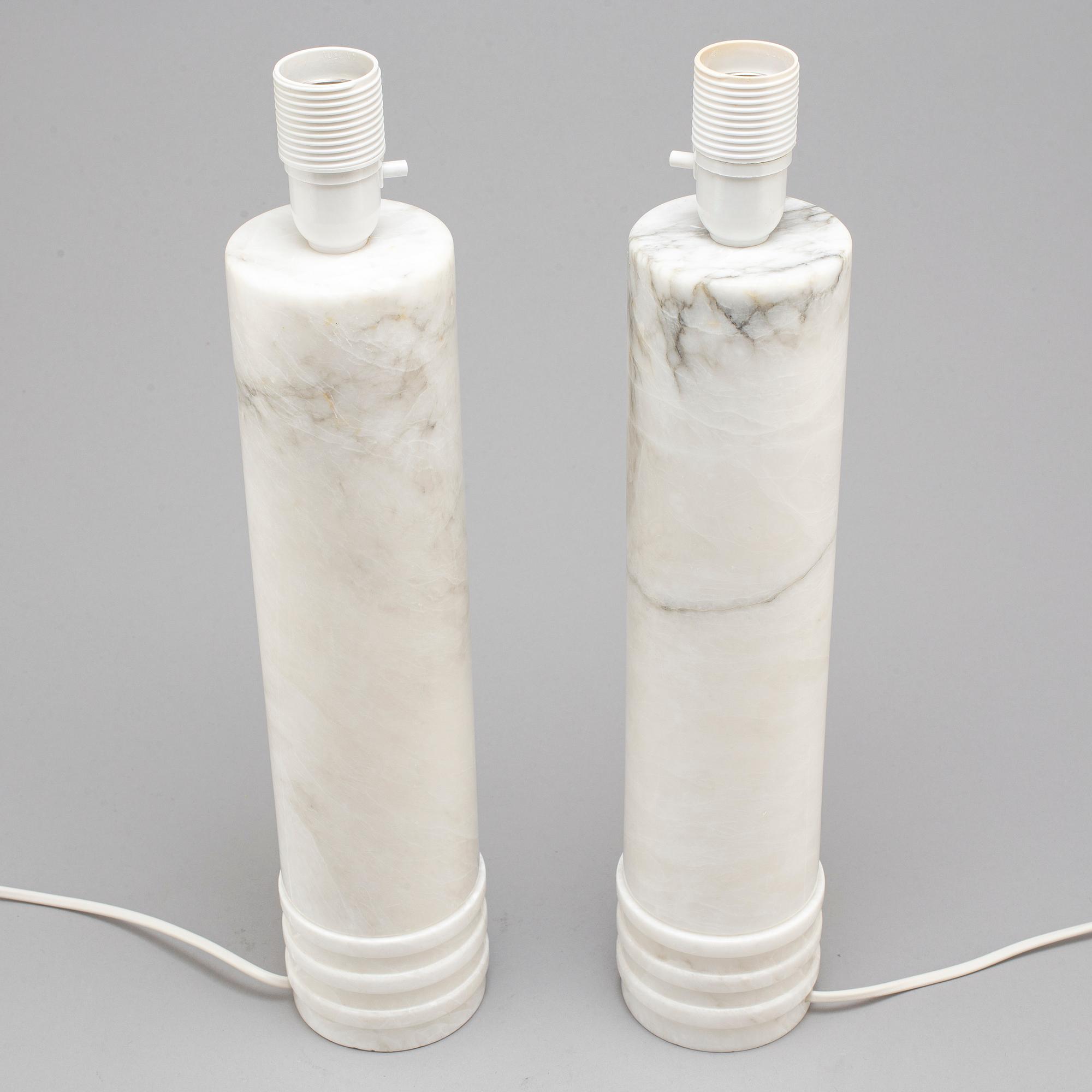 A pair of alabaster table lights, Italy, 1960's.