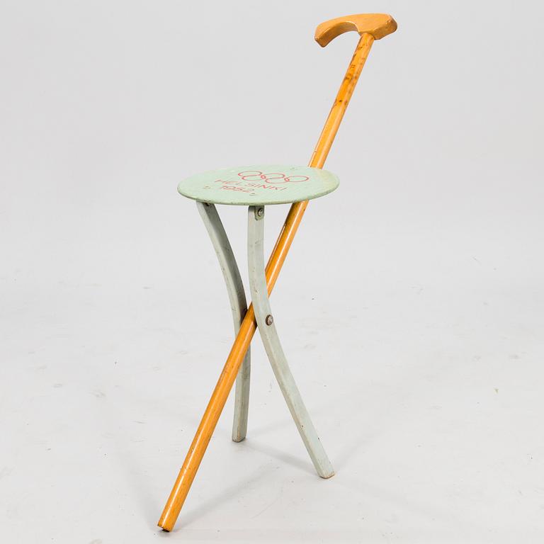 Seat/walking stick, 1952 Summer Olympics, Helsinki.
