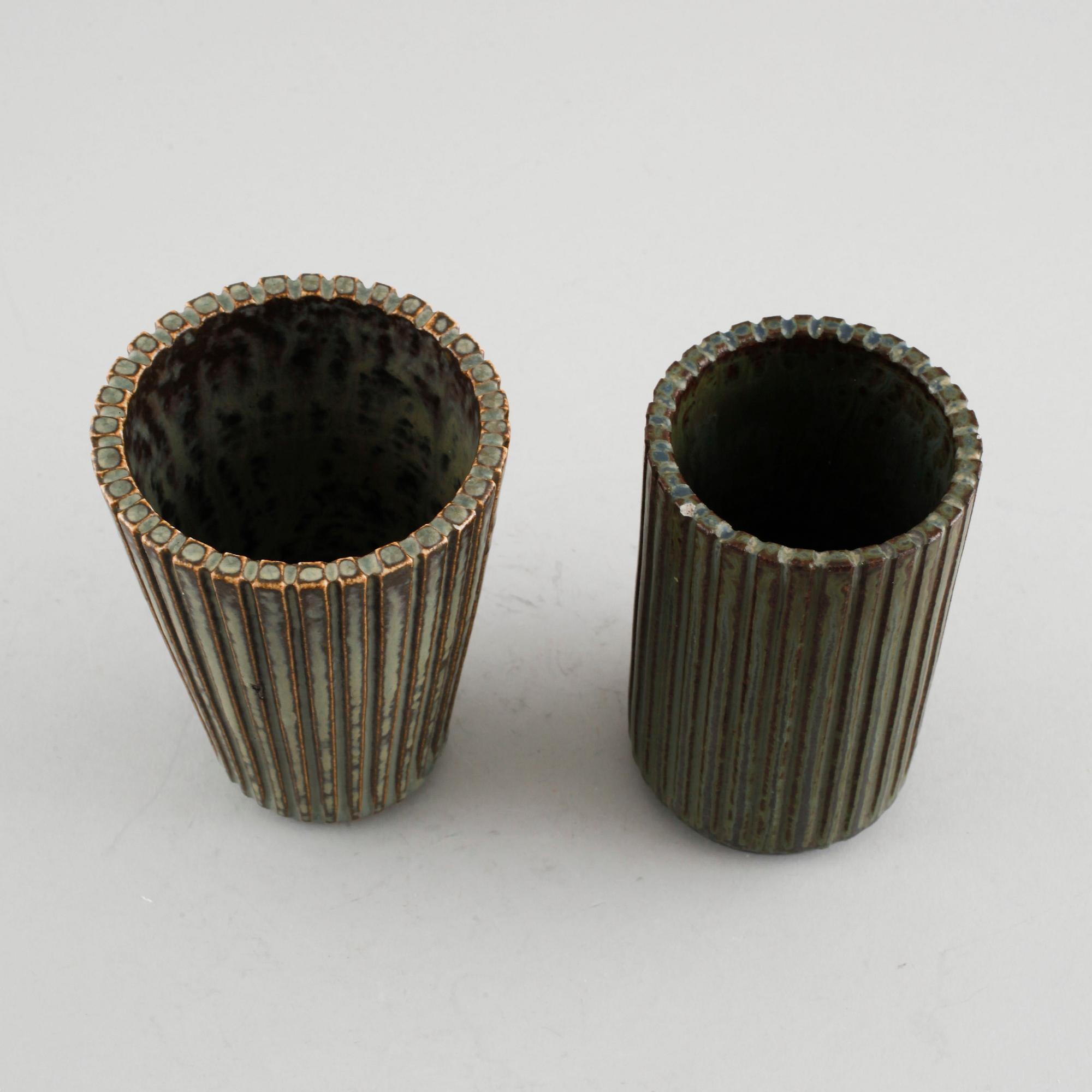 Two stoneware vases by Arne Bang, Denmark, second half of the 20th century.