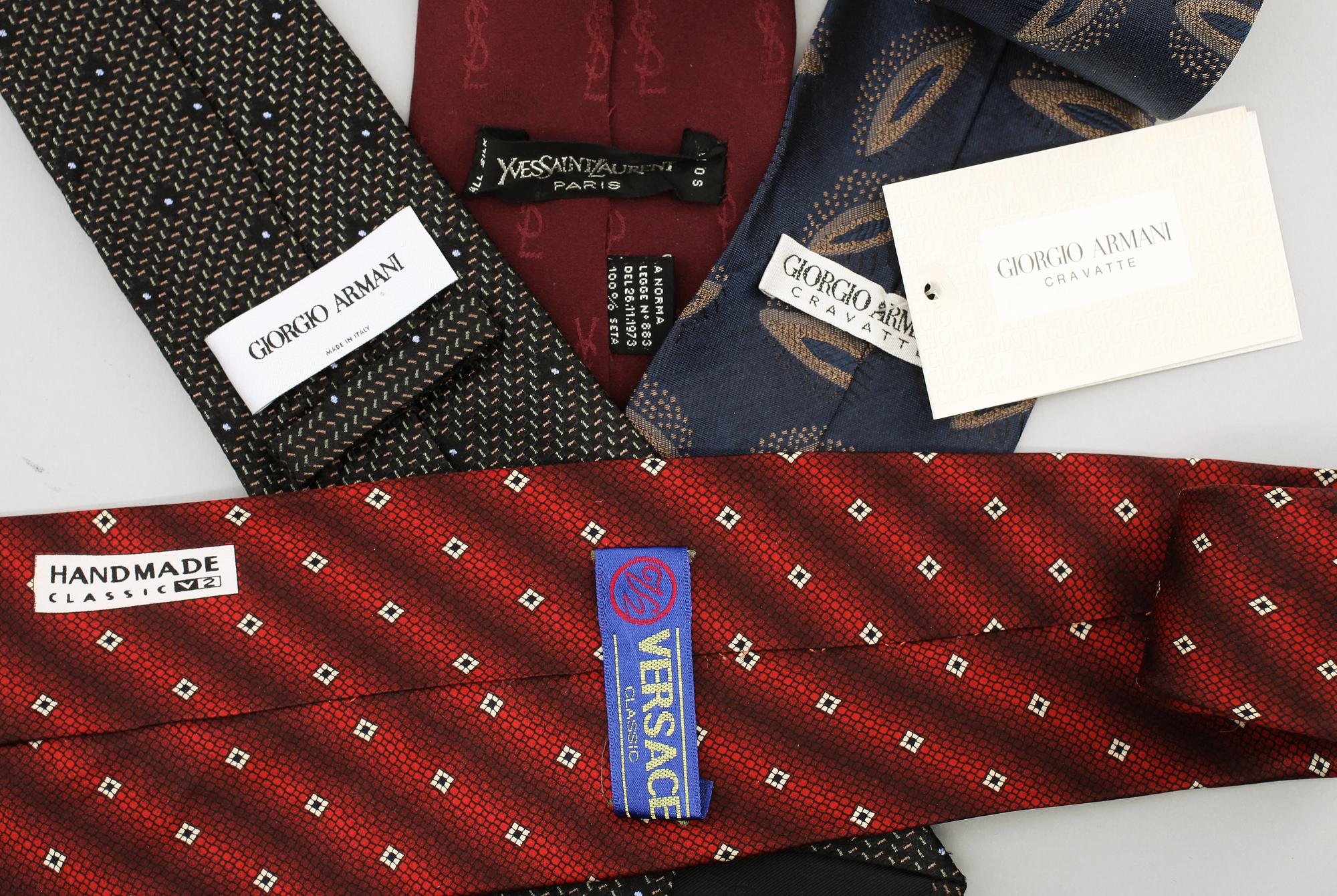 SLIPSAR, 4 st, Armani, Yves Saint Laurent och Versace.