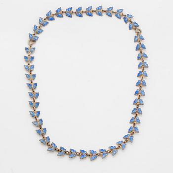 Collier, Volmer Bahner, sterlingsilver och blå emalj, Danmark.