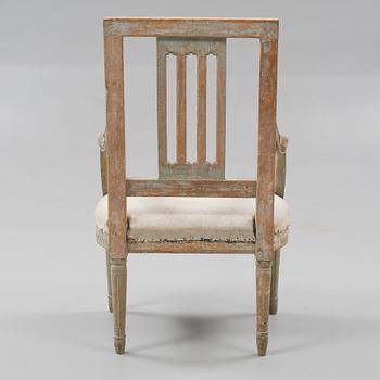 KARMSTOL, gustaviansk, sent 1700-tal.