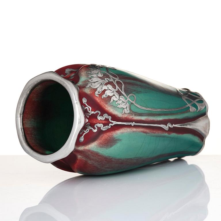 Eugene Baudin, an Art Nouveau glazed ceramic vase, France.