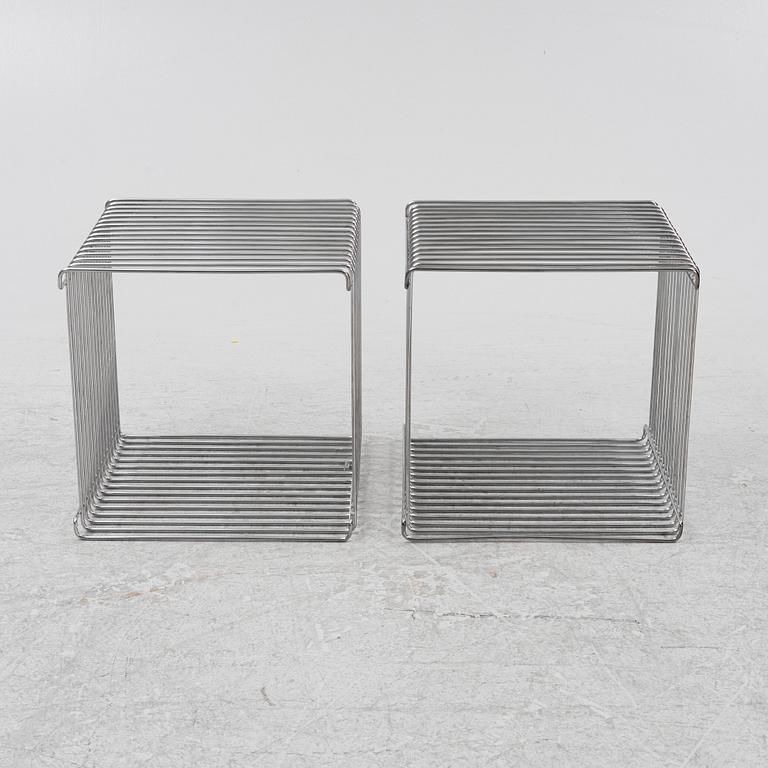 Verner Panton, a pair of 'Wire' shelves/bedside tables, Montana, Denmark.