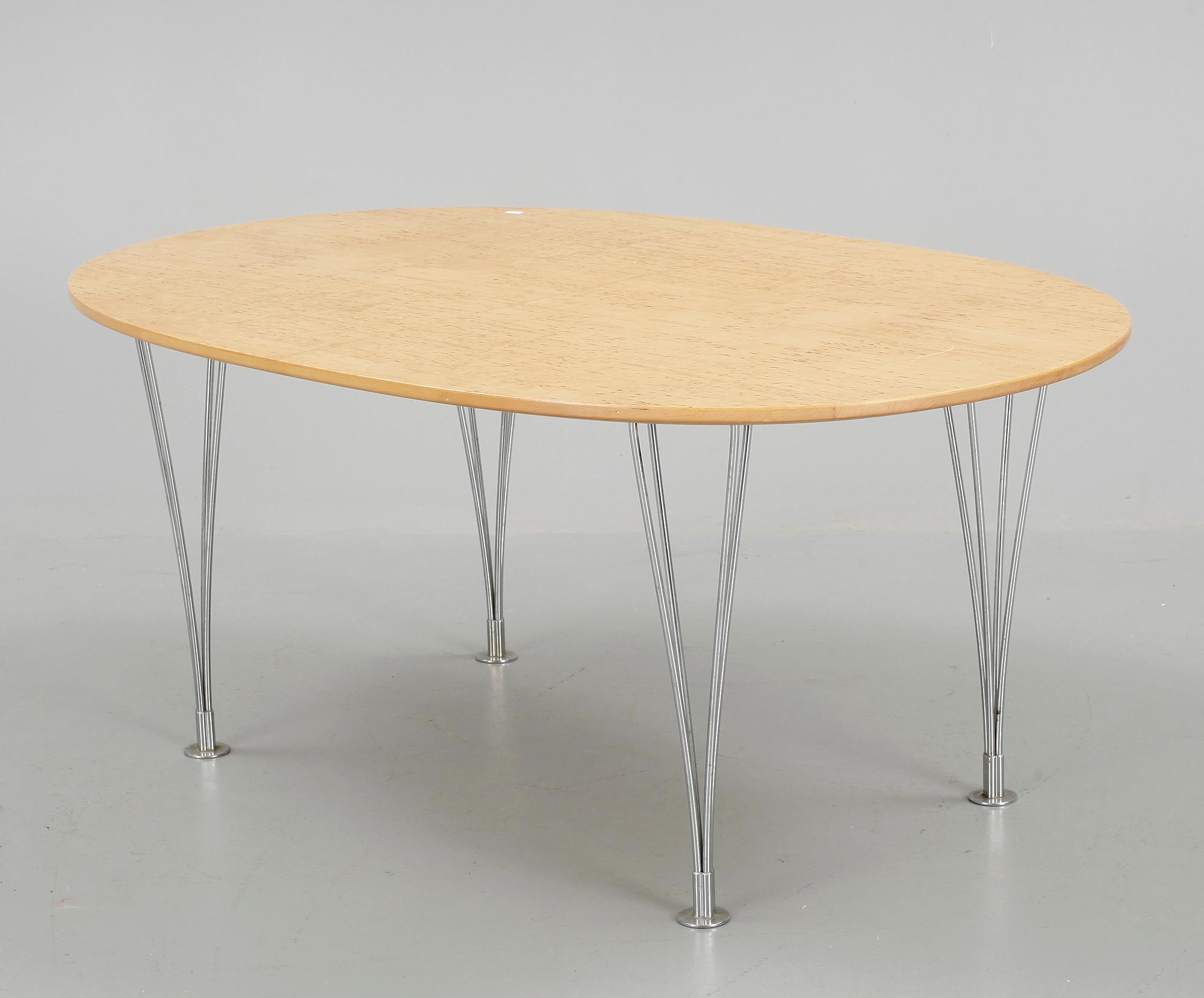 SOFFBORD. "Superellips", Bruno Mathsson och Piet Hein för Fritz Hansen, Danmark.
