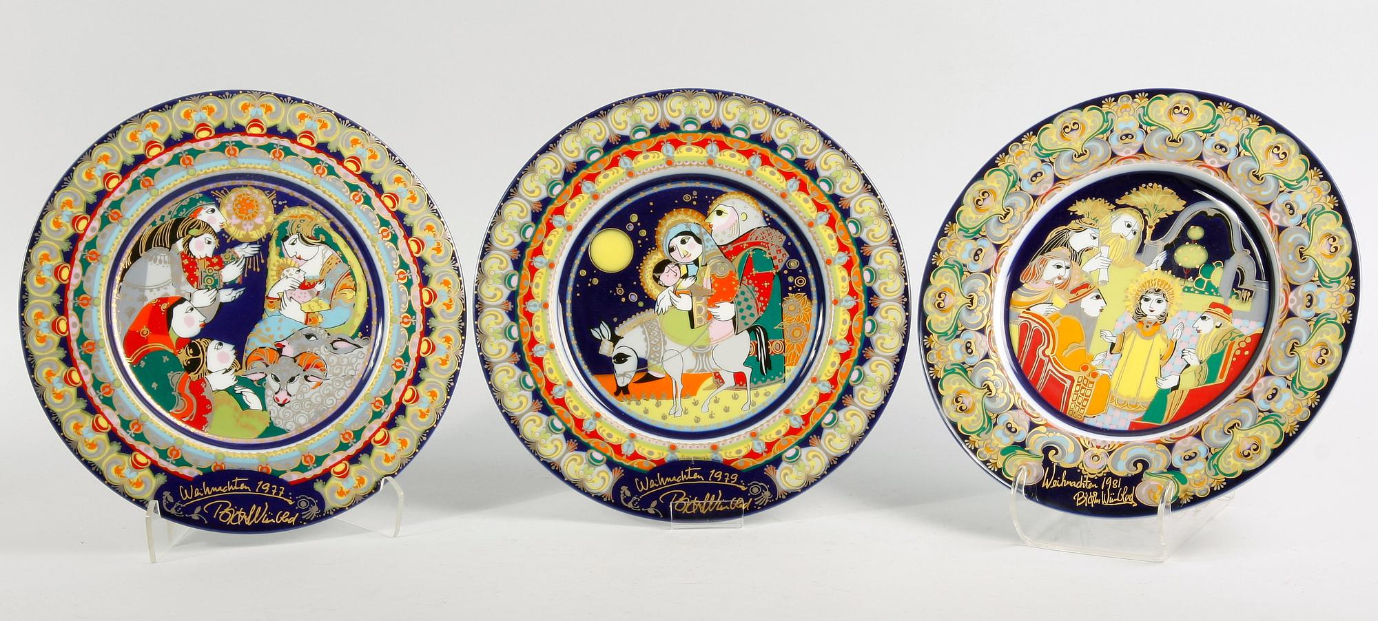 JULTALLRIKAR, 6 st, porslin, Björn Wiinblad, Rosenthal.