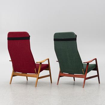 Alf Svensson, Armchairs, 2 pcs, "Contour", Ljungs Industrier, second half of the 20th century.
