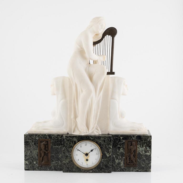 An art noveau mantle clock, early 20th century.