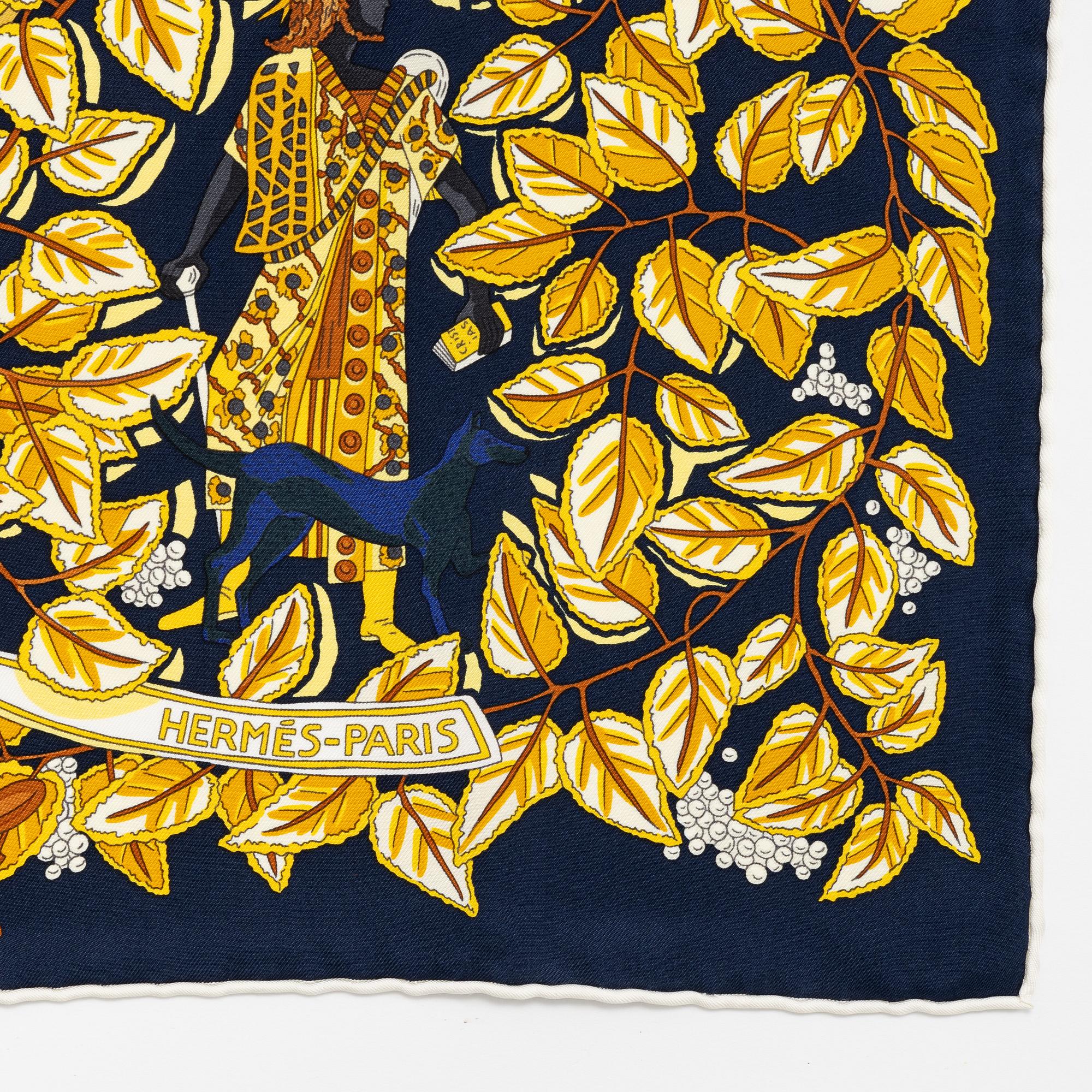 Hermès, two silk scarves.