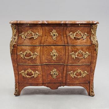 A Swedish Rococo 18th century commode by Christian Linning, master 1744.