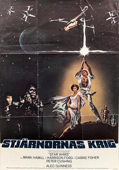 A 1977 film poster 'Star Wars'.