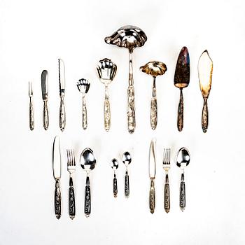 A Swedish 20th century set of 121 pcs of EPNS cutlery "Romantik" by Gunnar Nylund,