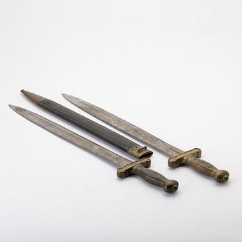 Artillery cutlasses, 2, France, 19th century.