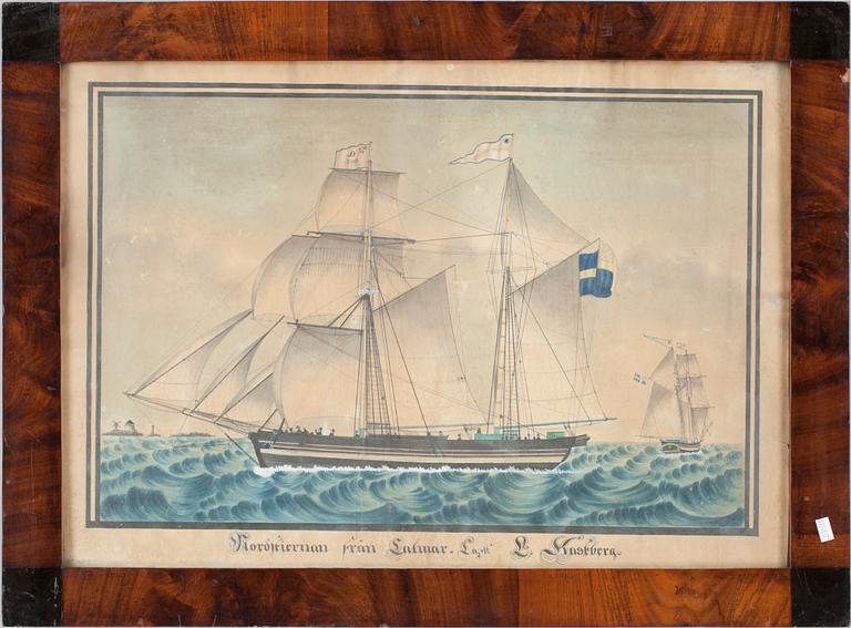 OKÄND KONSTNÄR, akvarell papp, 1800-tal.