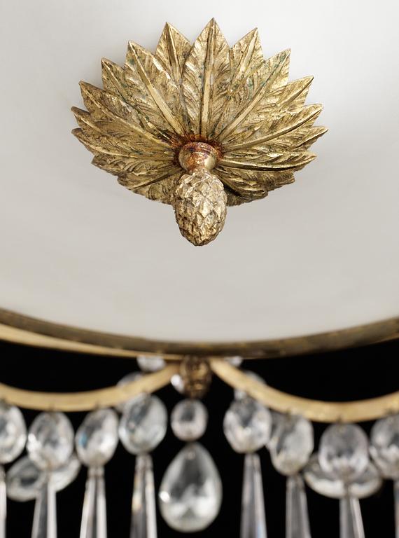 A late Gustavian circa 1800 six-light chandelier.