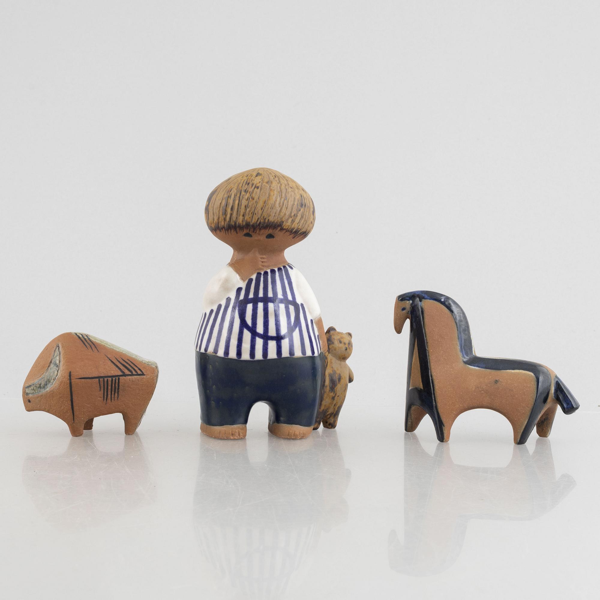 Lisa Larson, figuriner, 3 st, Gustavsberg.