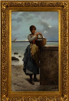 August Hagborg, Young Woman with the Day's Catch.