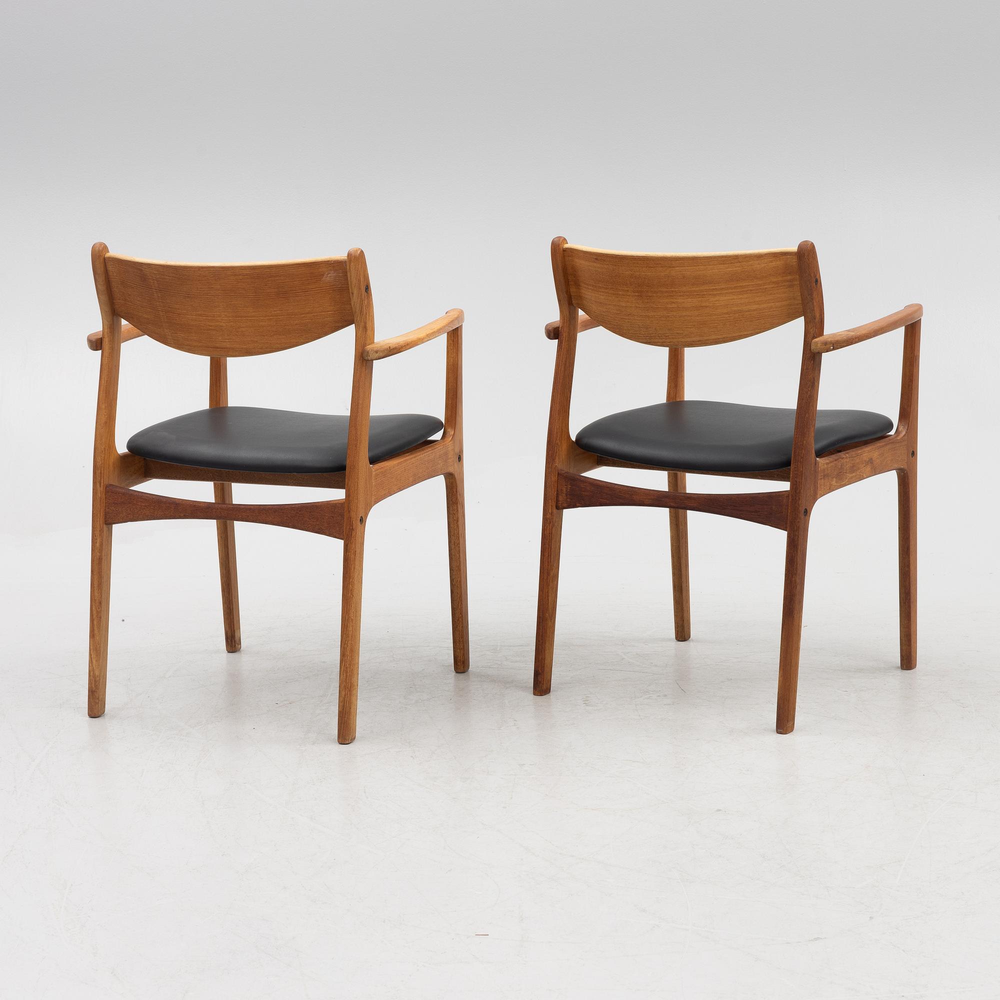 Karmstolar ett par, Farsö stolefabrik Danmark 1960-tal.