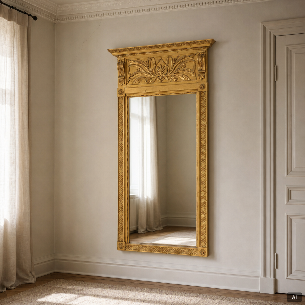 An Empire mirror, first half of the 19th century.
