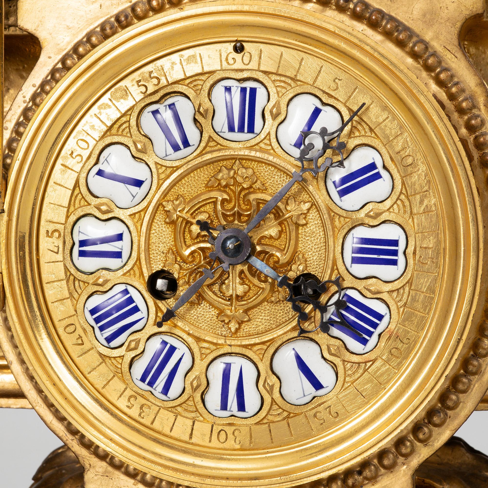 A large mantle clock, France, second half of the 19th century.