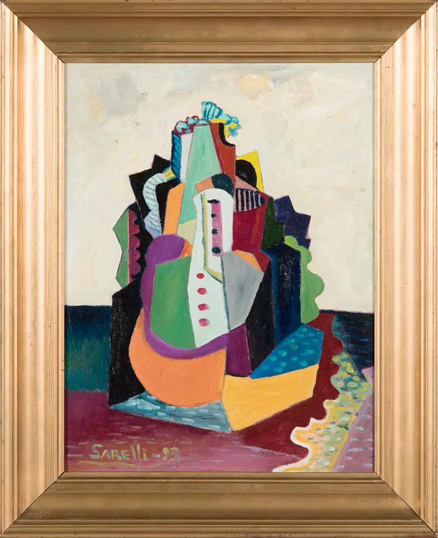 Paavo Sarelli, oil on cardboard, signed and dated -93.