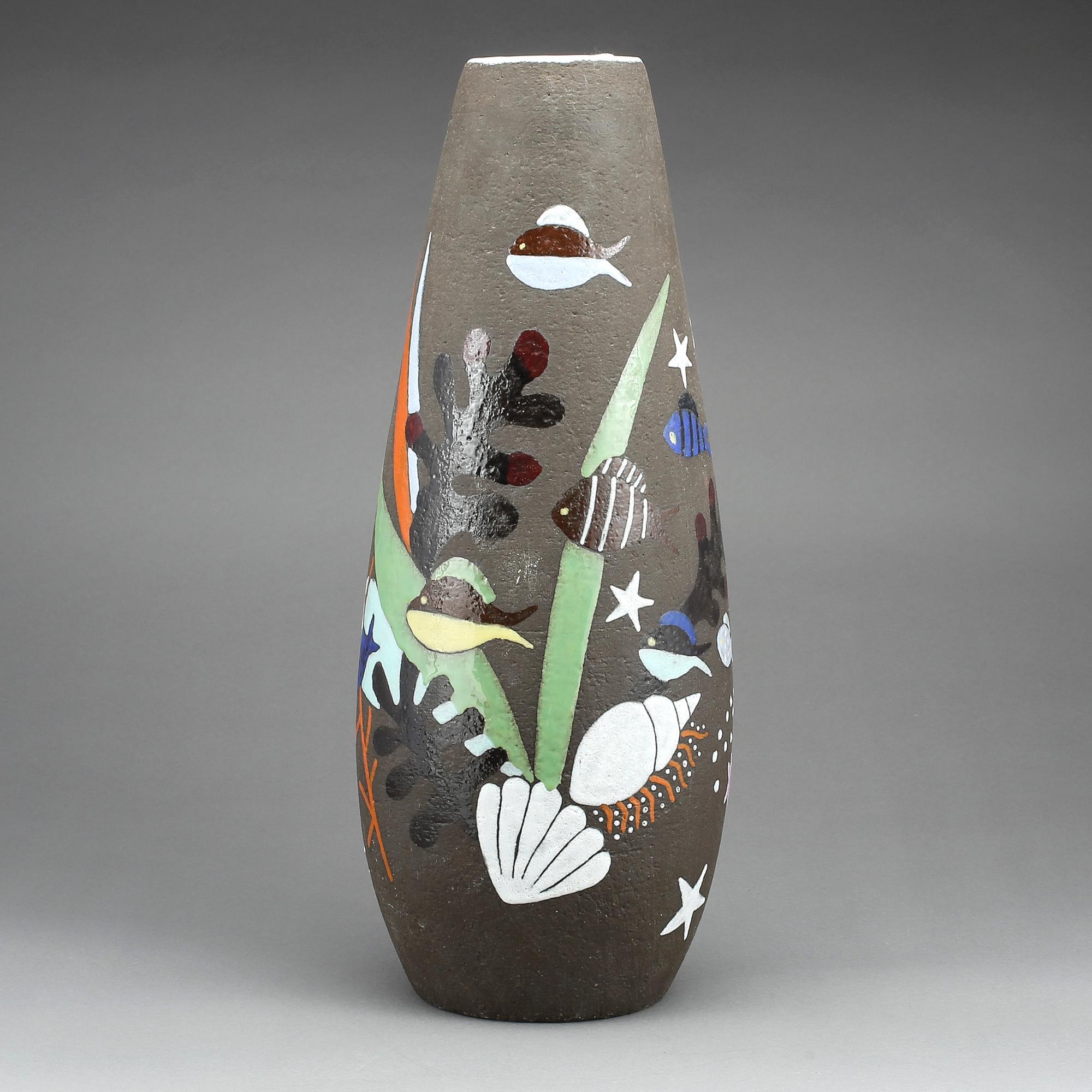GOLVVAS, stengods, "Havsflora", Anna-Lisa Thomson, Upsala Ekeby.