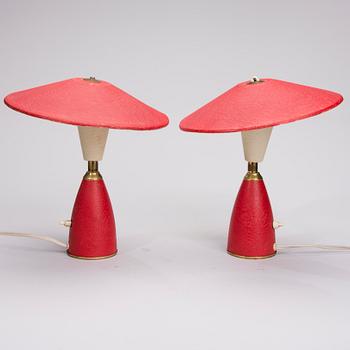 BORDSLAMPOR, ETT PAR, Valinte, 1950-tal. Stämpelmärkta.