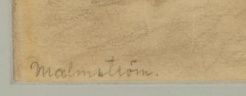 AUGUST MALMSTRÖM, akvarell, signerad.