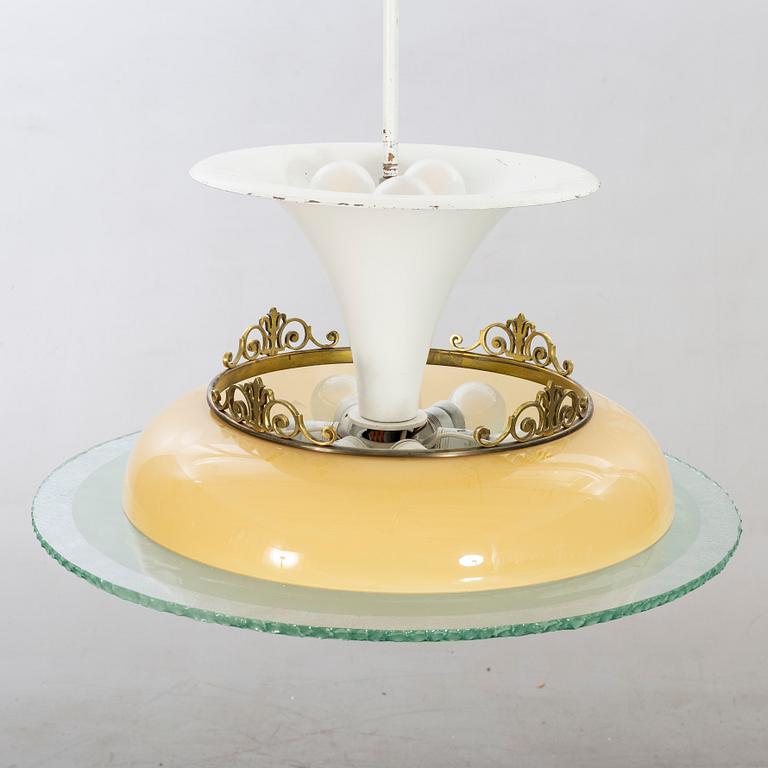 Taklampa art deco, troligen  Böhlmark 1930-tal.