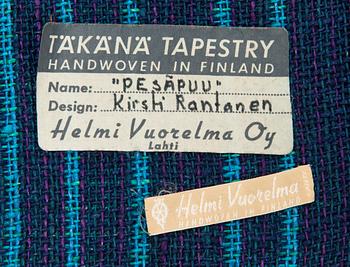 Kirsti Rantanen, A 1960s Finnish weave / wall hanging manufactured by Helmi Vuorelma Oy, Lahtis.