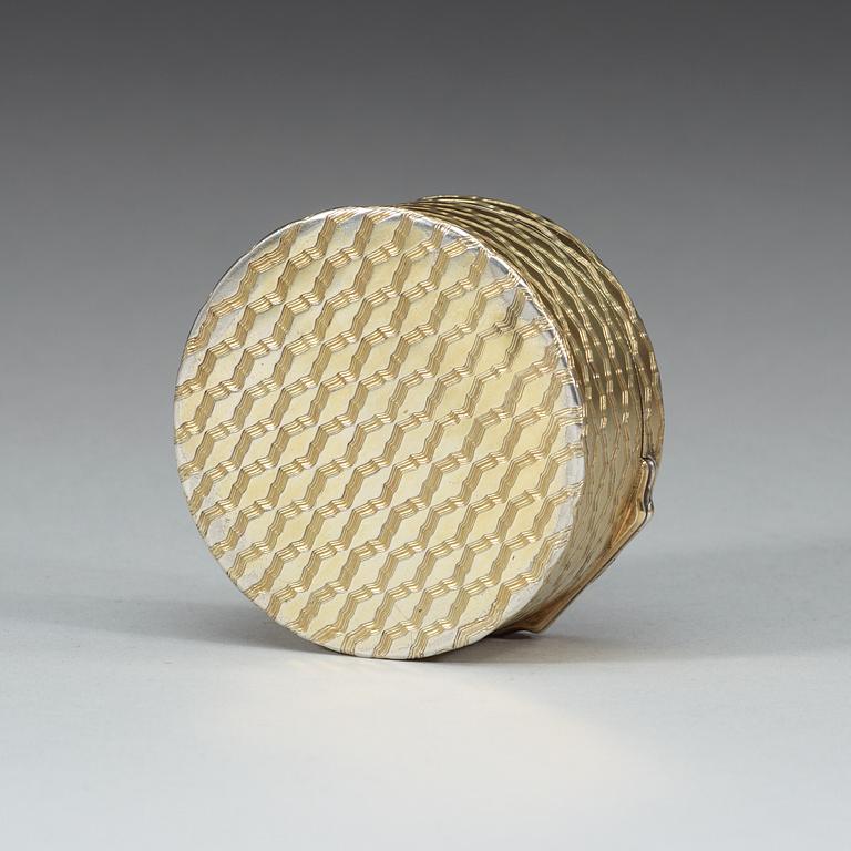 SNUSDOSA, mästarstämpel saknas men med fransk kontrollstämpel. Rokoko, 1700-talets andra hälft.