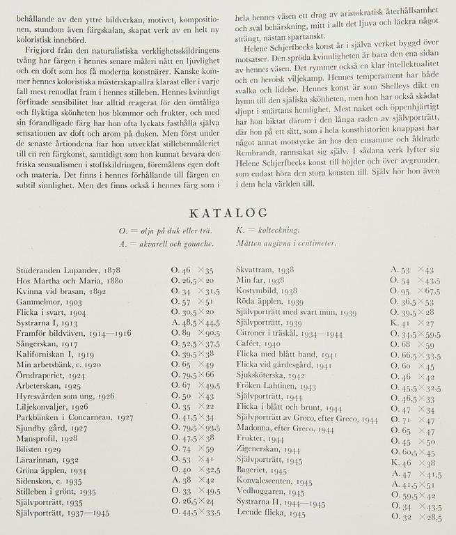 Helene Schjerfbeck, Forty-eight reproductions with text by Gotthard Johansson.